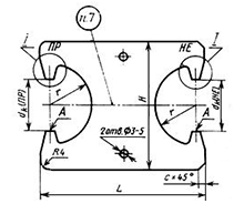 Калибры-скобы двусторонние для контроля внутреннего диаметра шлицевых валов с прямобочным профилем при центрировании по d ГОСТ 24965-81