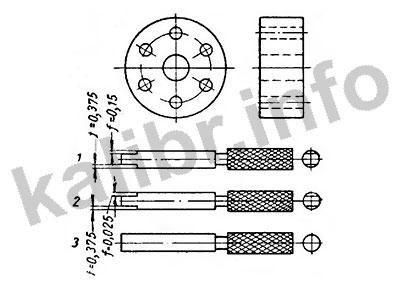 Делительный диск и специальные калибры-пробки для установки и контроля при шлифовании пазов шлицевого калибра